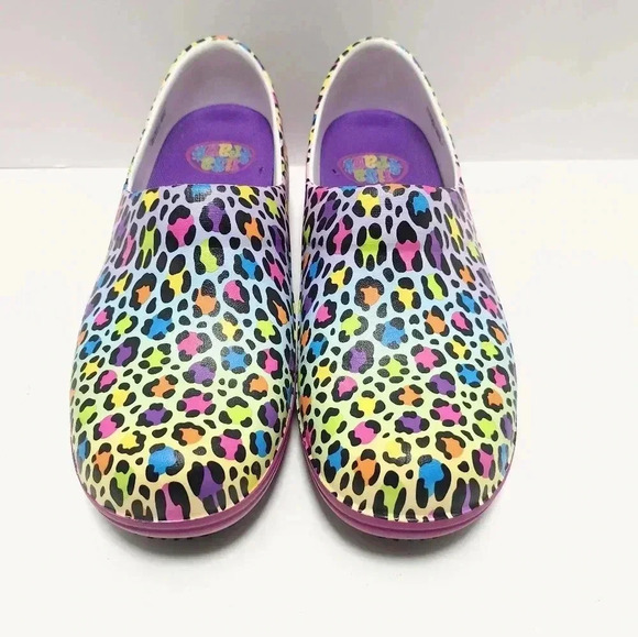 CROCS Lisa Frank Neria Womens Clogs Size 8 Multi Colored Cheetah Print - Picture 2 of 8